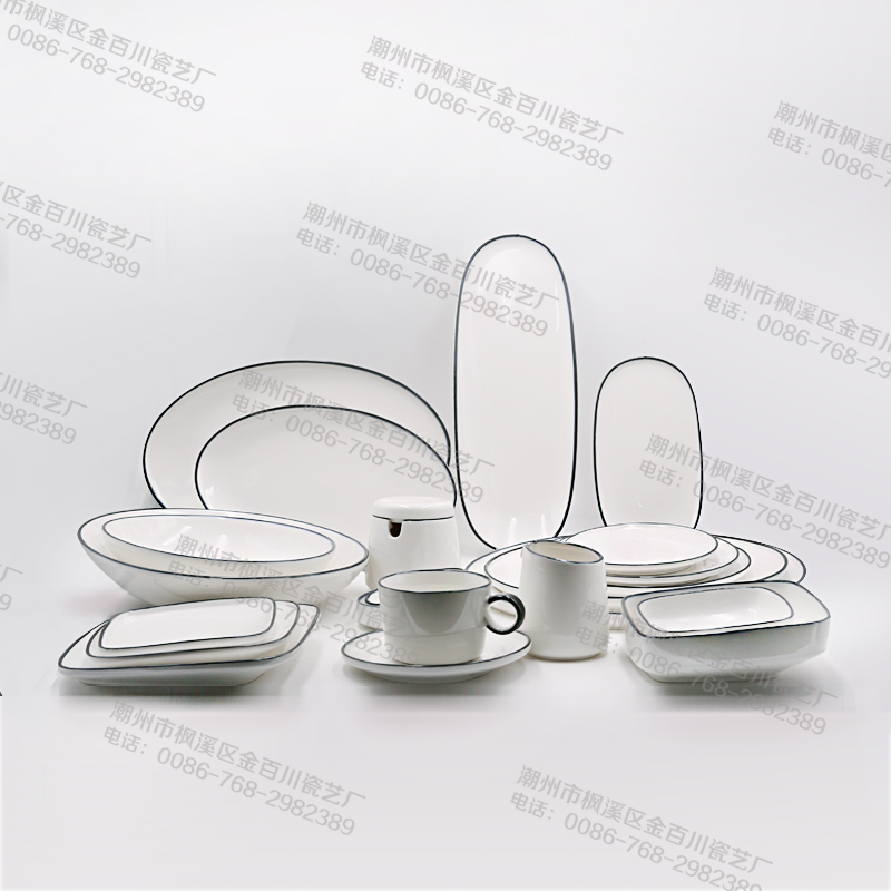 Irregular Dinnerware With Black Line