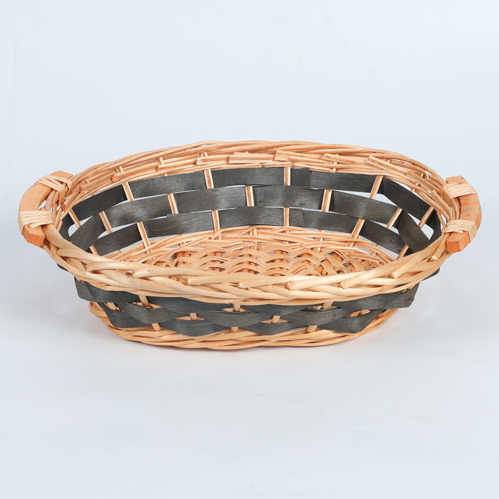 Kingwillow hot selling empty gift wicker storage fruit basket tray storage tray