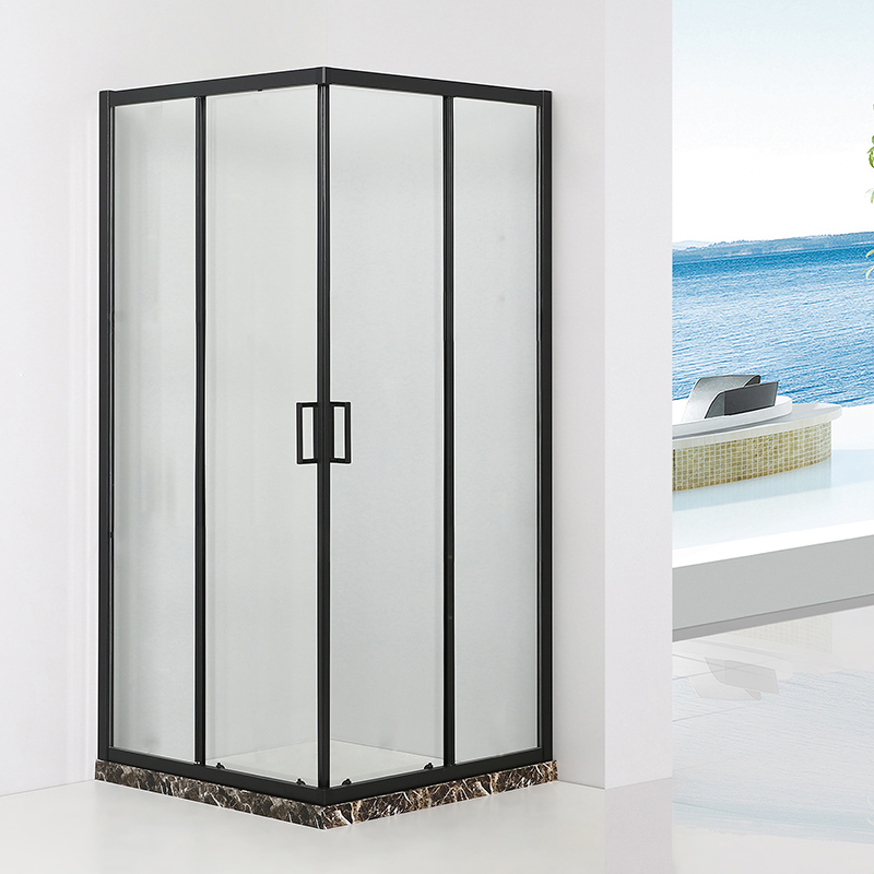 black frame shower enclosure