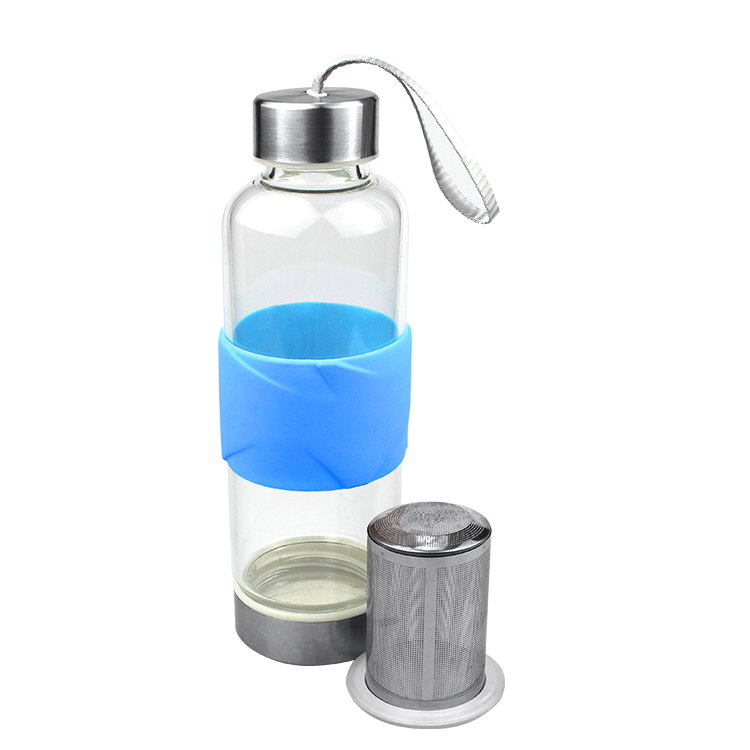 glass water bottle with tea filter