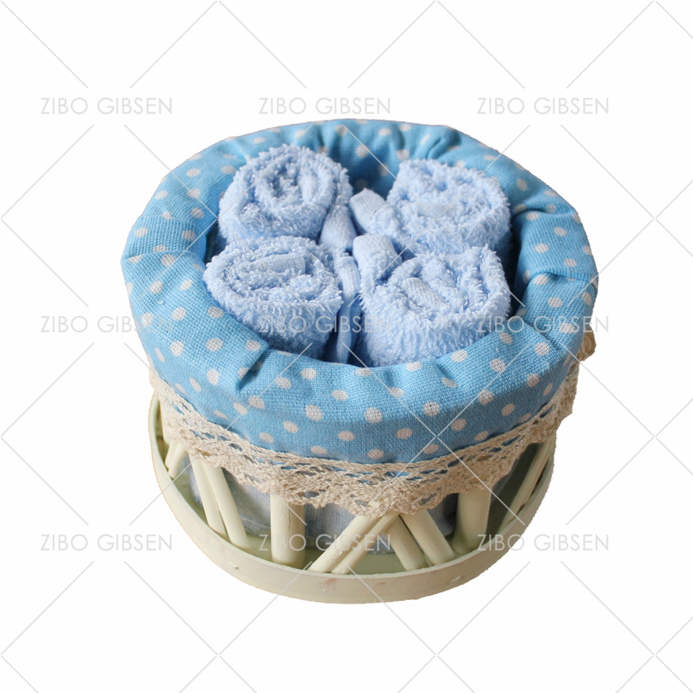 Cotton towel set with basket towel set gift towel set guest towel