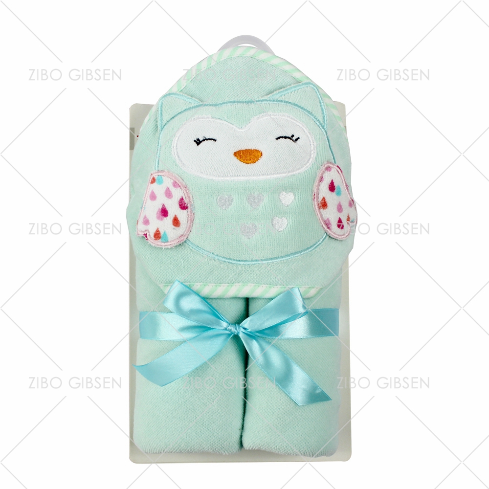 100% terry cotton animal design baby bath hooded towel
