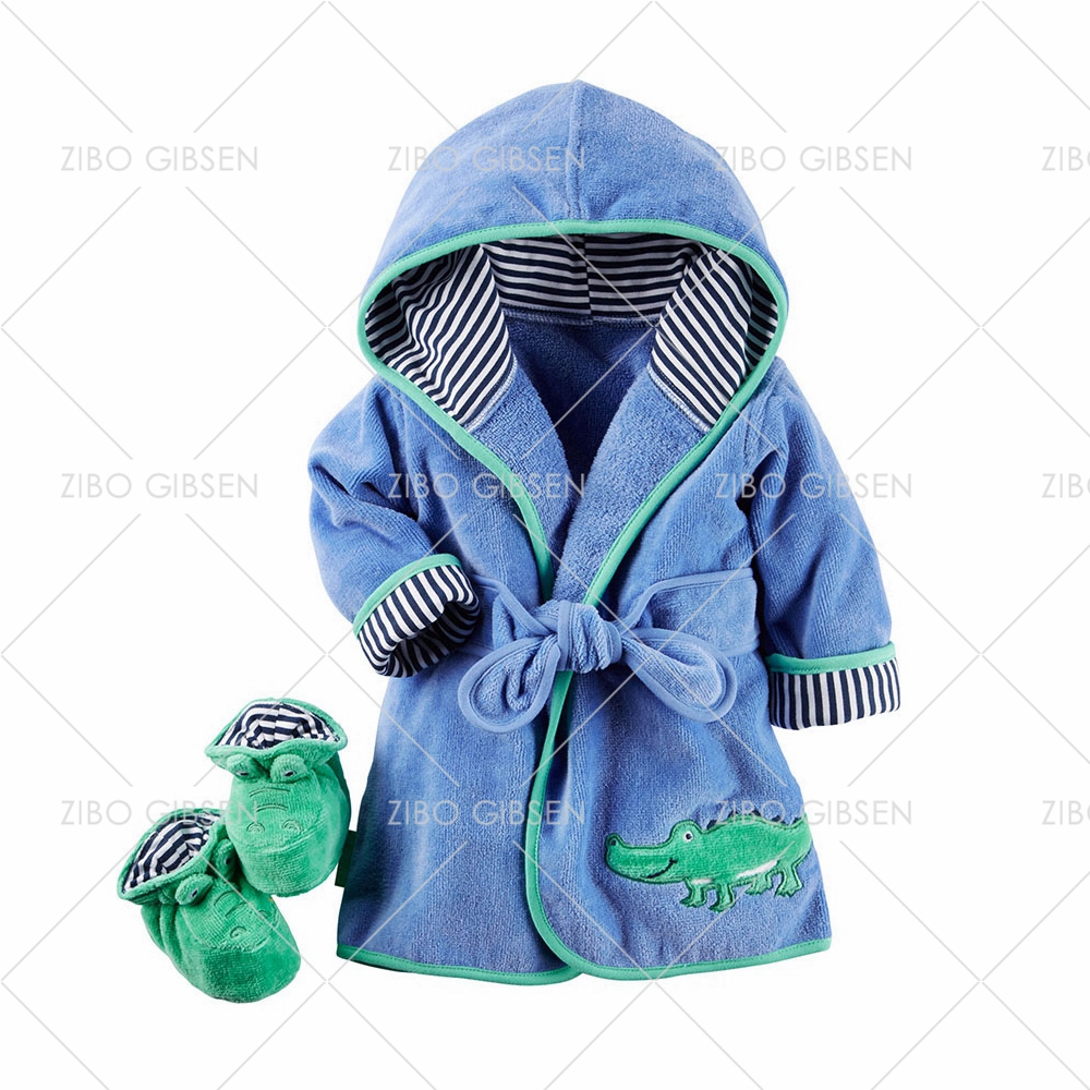 Terry cotton baby bathrobe