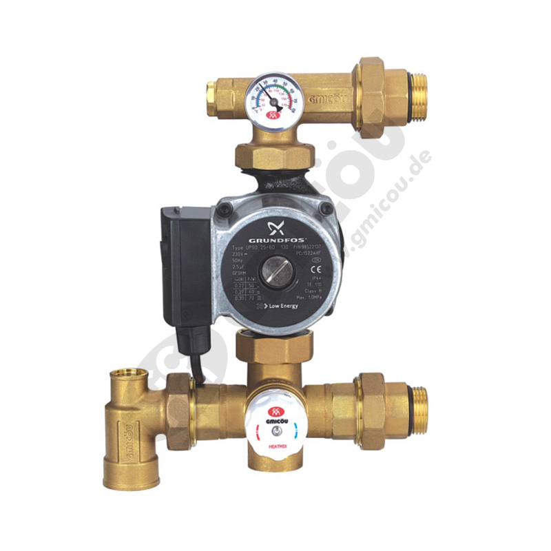 Combined floor heating mixed water temperature control center