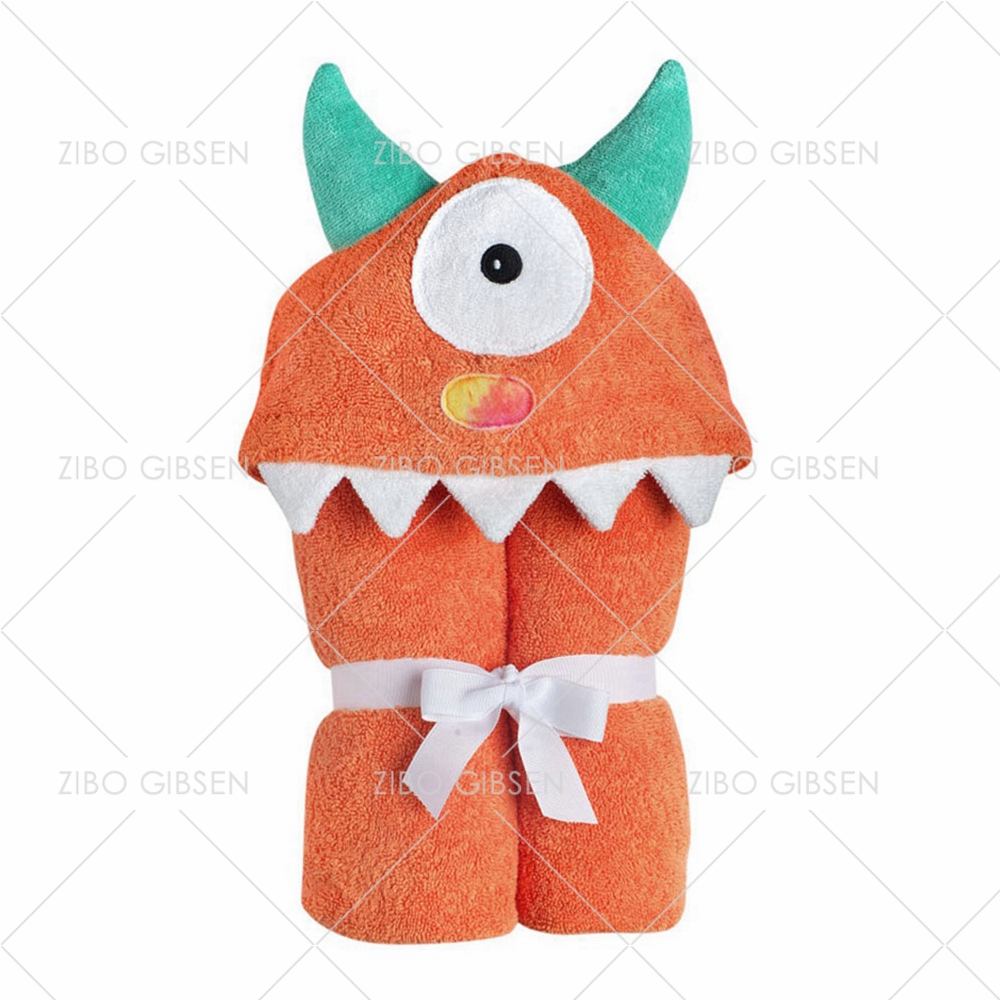 100% terry cotton animal design baby bath hooded towel