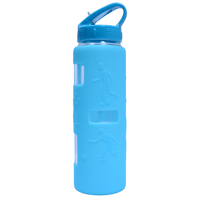 Food grade BPA free silicone glass water bottle