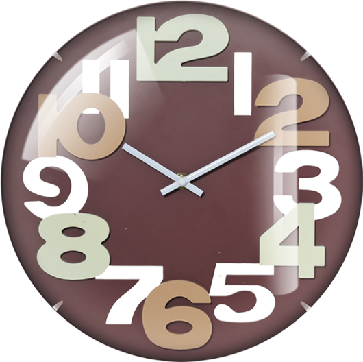 Wall clock; quartz clock; best sale; Arched glass; antique; promotion; gift; simple round clock; 12inch 30cm