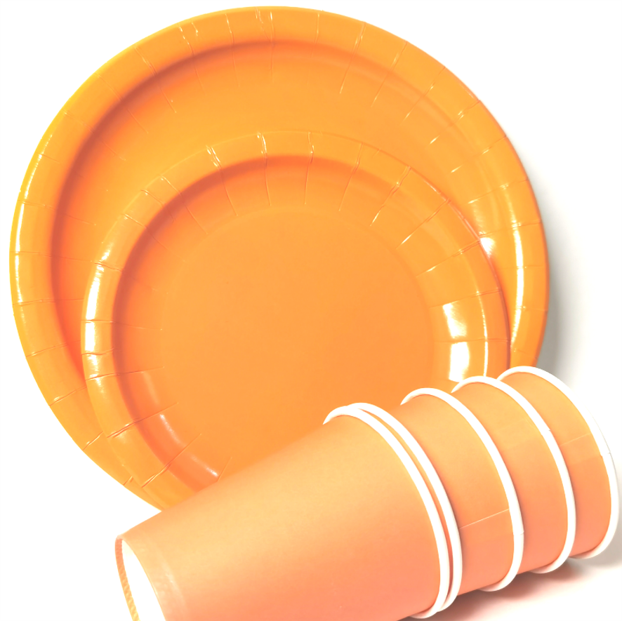 Paper Plate Solid Red 7" Orange
