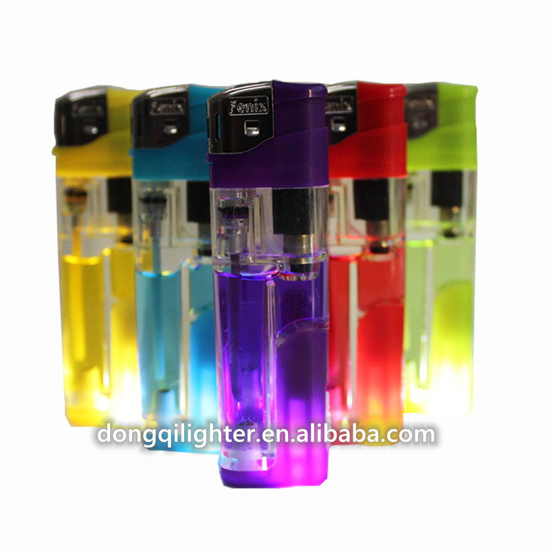 Refillable gas lighter with LED light