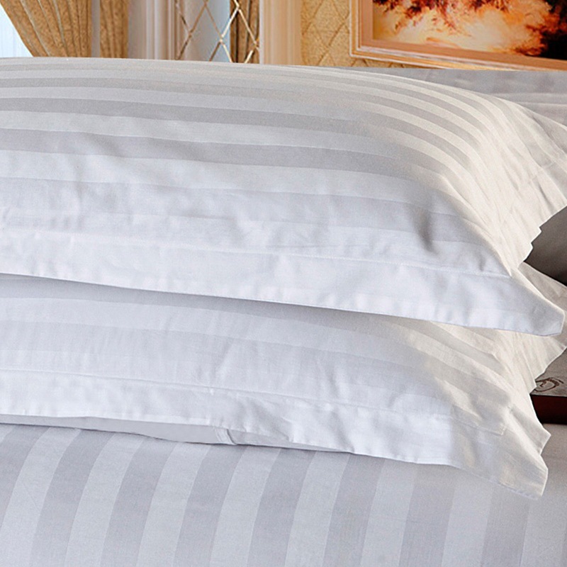 polyester cotton satin stripe pillowcase