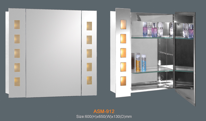 Illumminated mirror cabinet