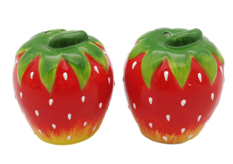 Ceramic hard dolomite strawberry fruit salt pepper seasoning spice pot