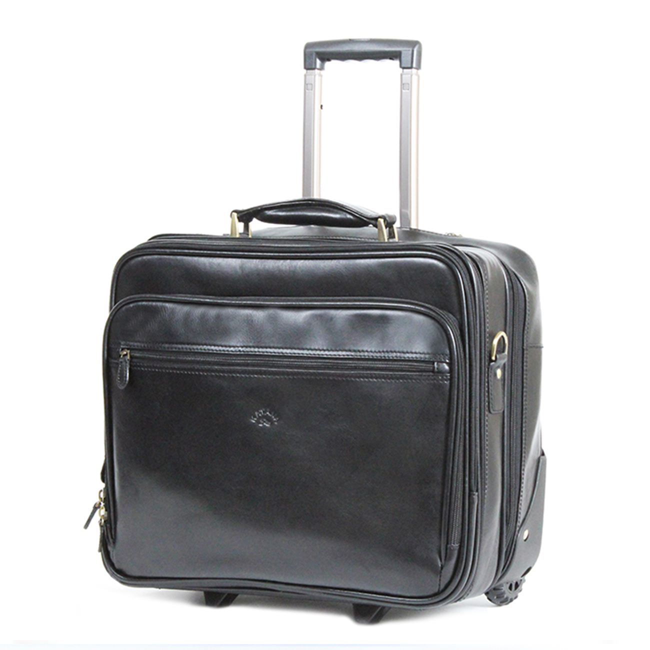 Leather trolley bag,Genuine leather rolling luggage