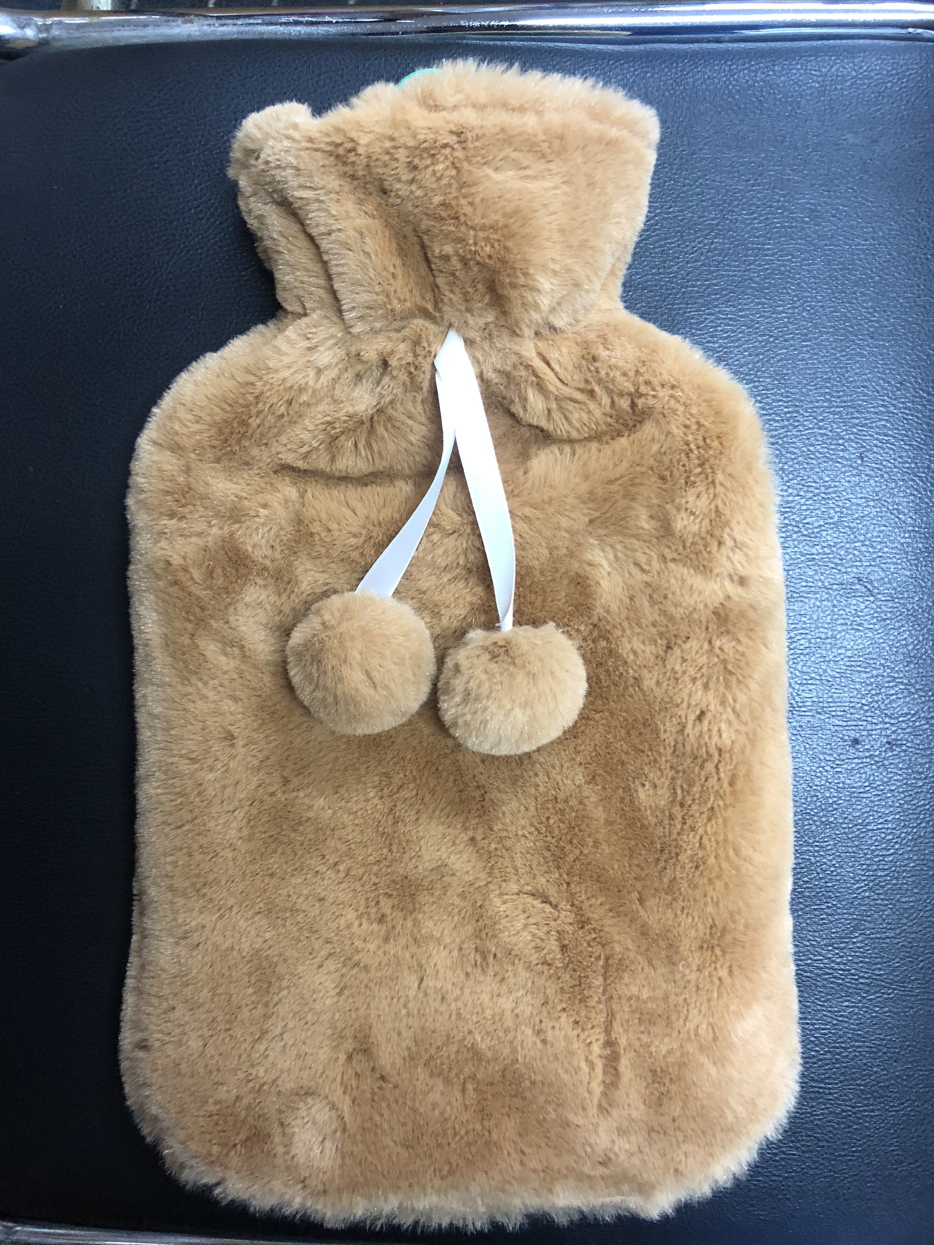 Plush cover rubber hot water bottle