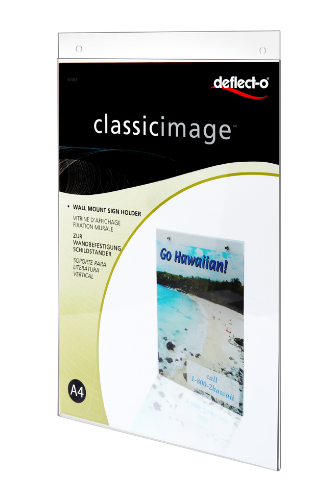 47001 Wall Mount Sign Holder (Portrait) A4 Clear