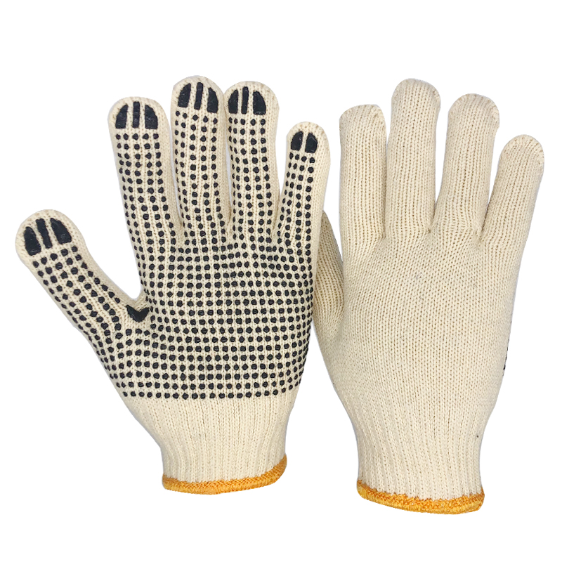 Cotton string knit gloves