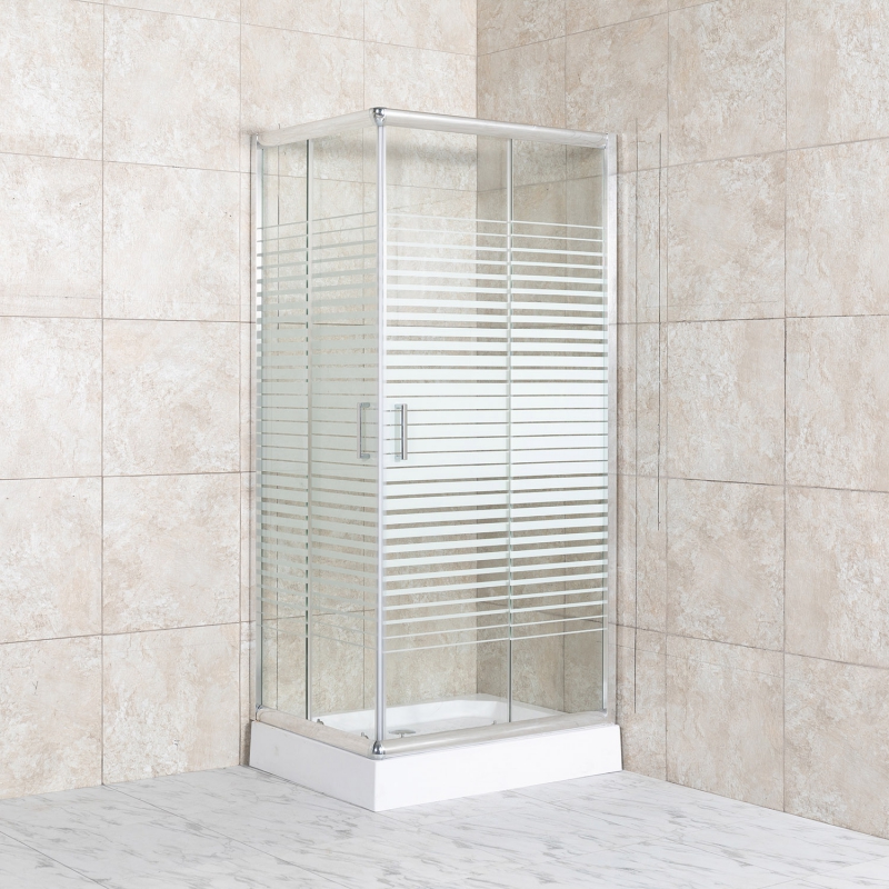 Square Shape Line Glass Shower Enclosure With Shower ABS Shower Tray