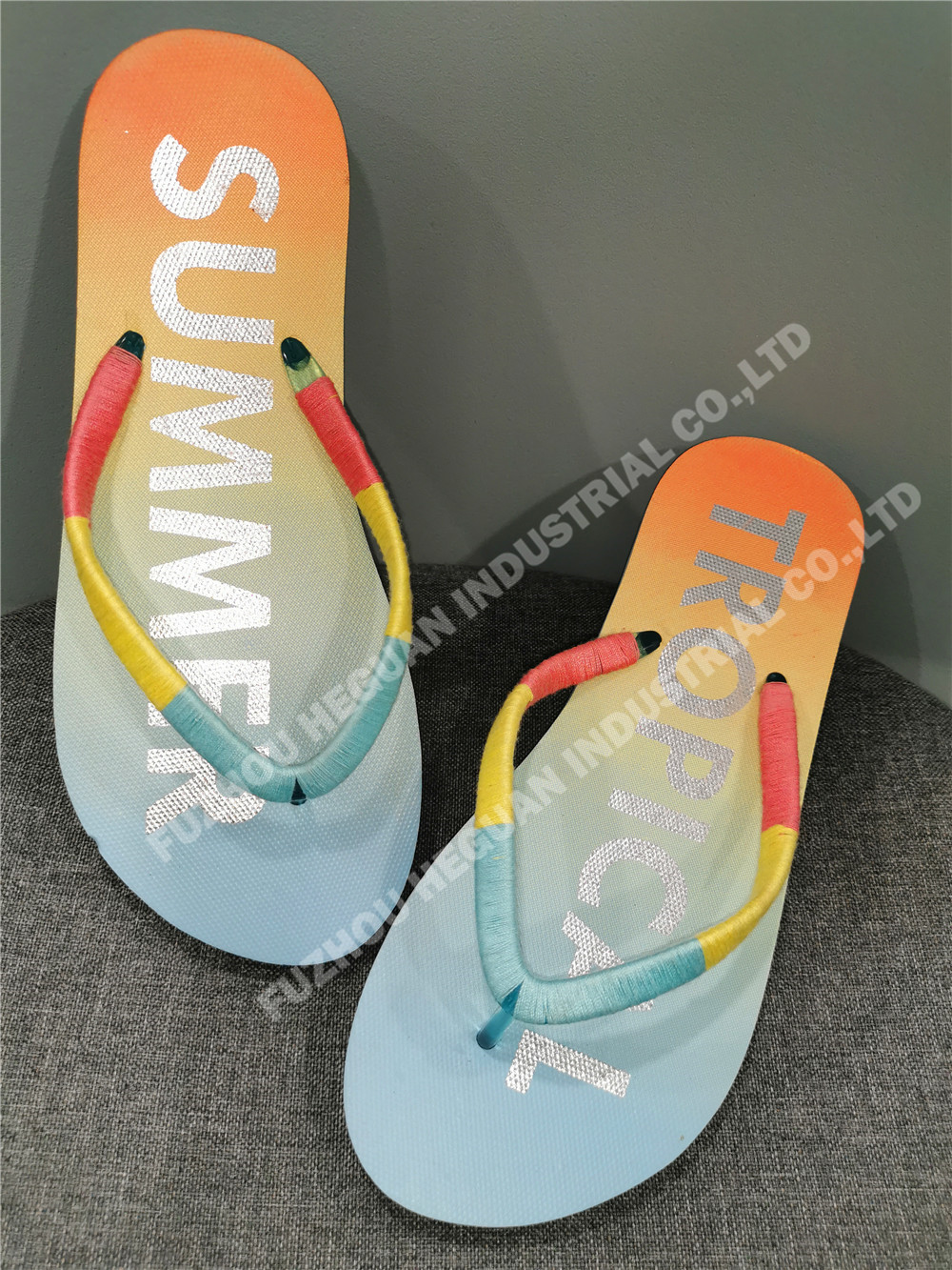 PVC strap thread wrapping decoration PE lady flip flops