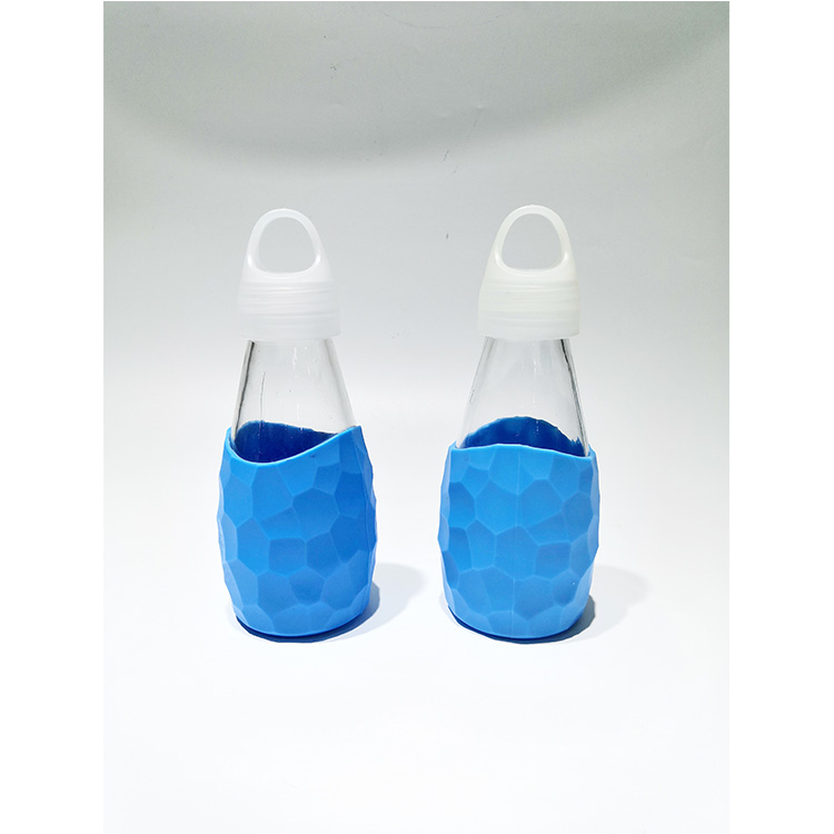 350ml triangle silicone glass water bottle