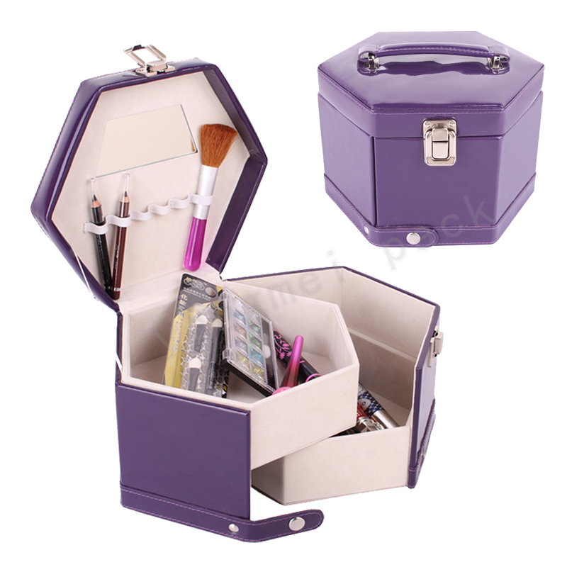 Hexagon jewelry storage make-up box