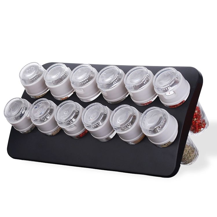 SinoGlass 12 Jars Spice Rack Set