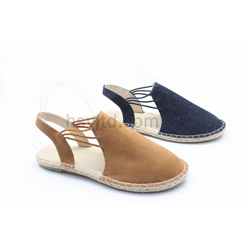 Flats with hemp rope edge