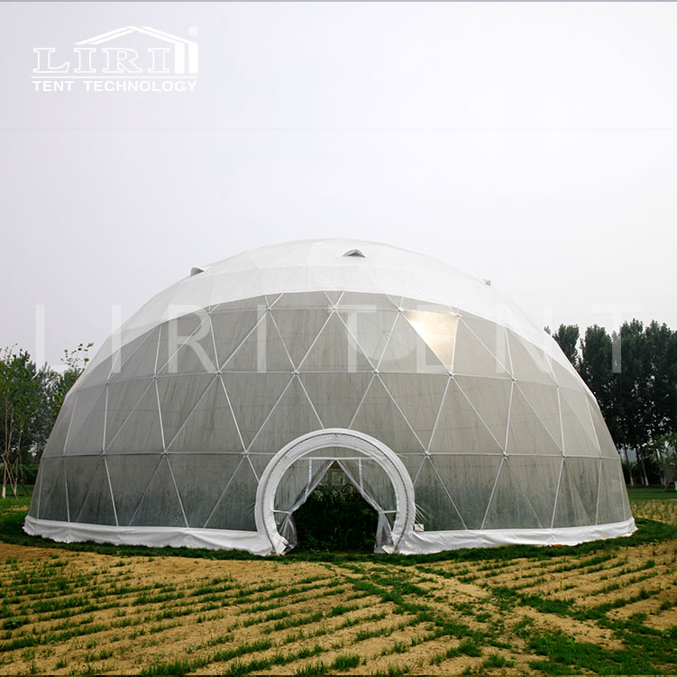 Transparent Steel Frame Garden Greenhouse Agricultural Geodesic Dome Tent