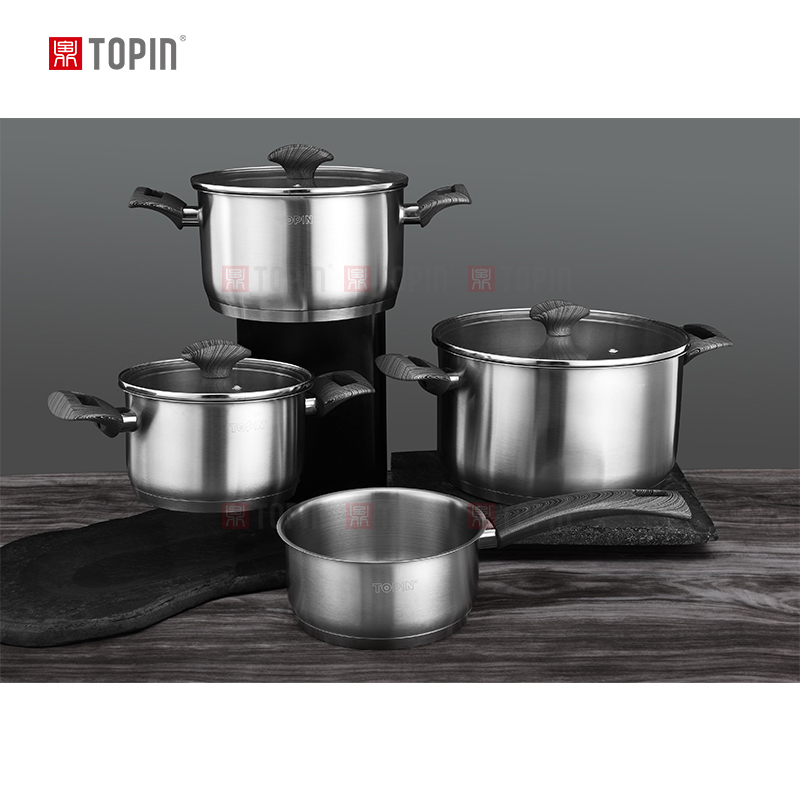 Topin stainless steel 7pcs cookware set