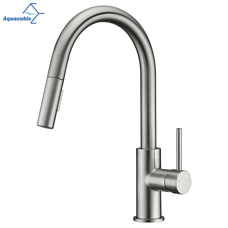 Aquacubic Health CUPC Certified Brass Pull Down Touch Sensor Kitchen Faucet