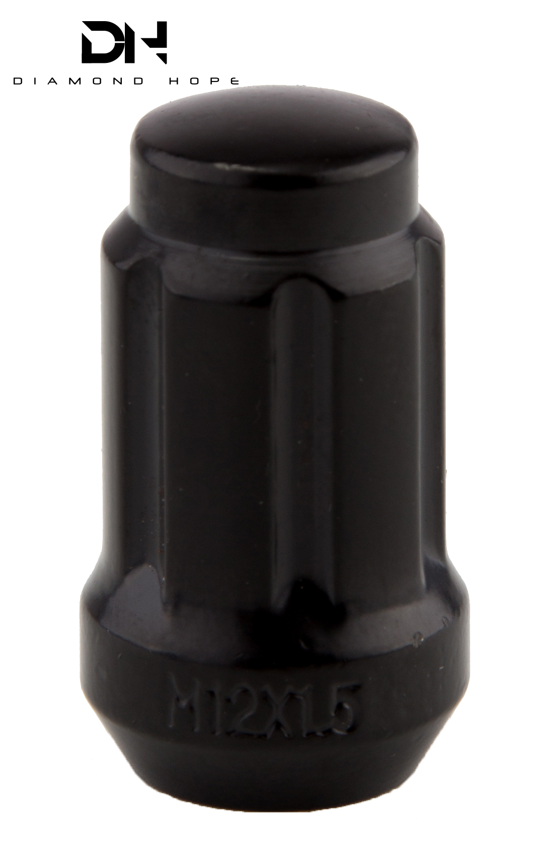 M12*1.25 60° gloss black spline acorn wheel nut