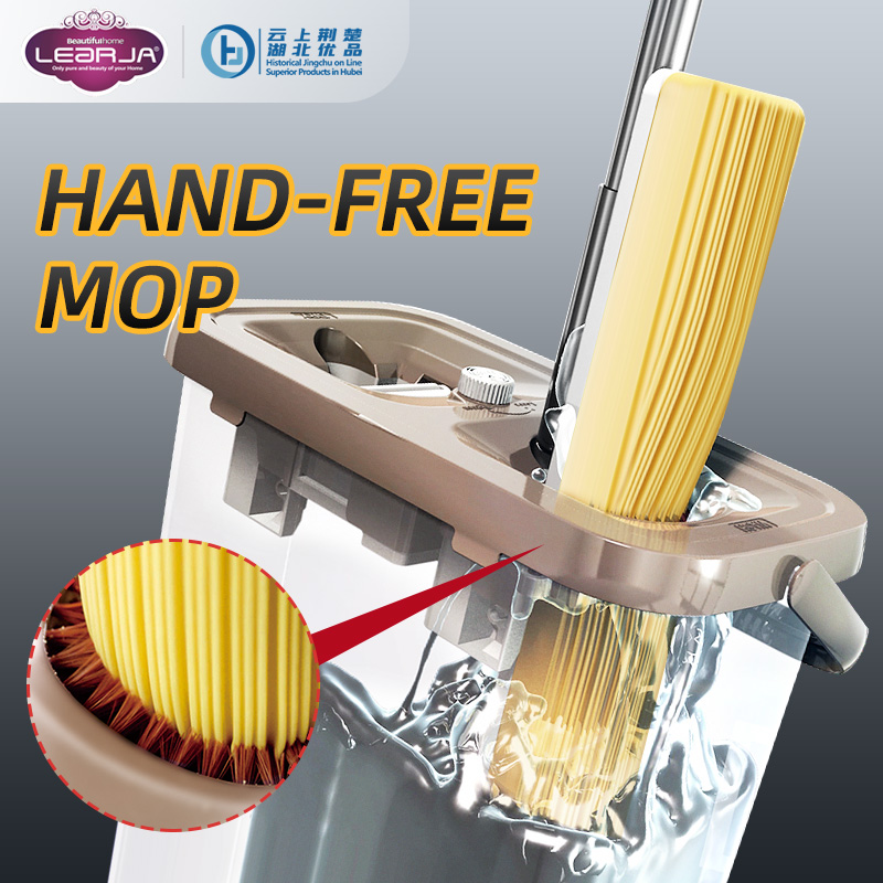Cleaning brush mop, adhesive cotton mop, hand free floor mop, mop with bucket