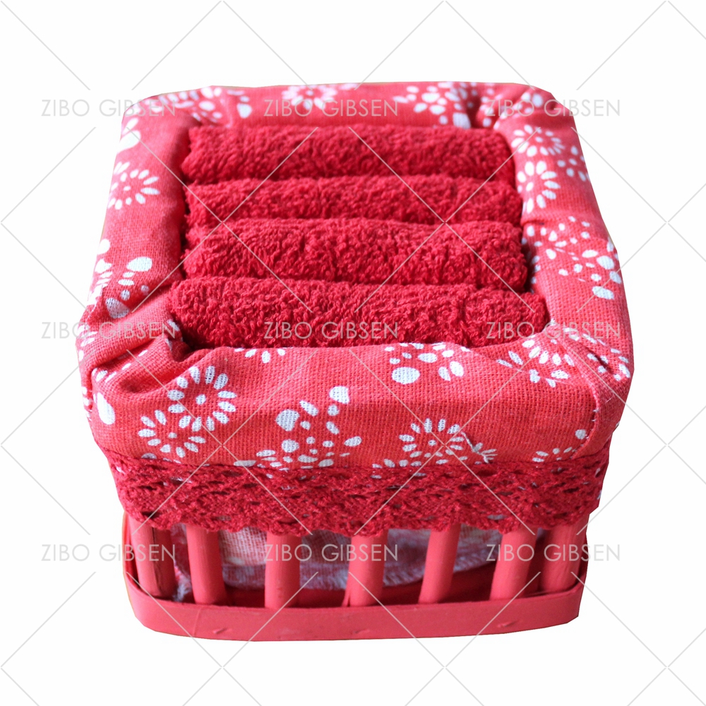 Cotton towel set with basket towel set gift towel set guest towel