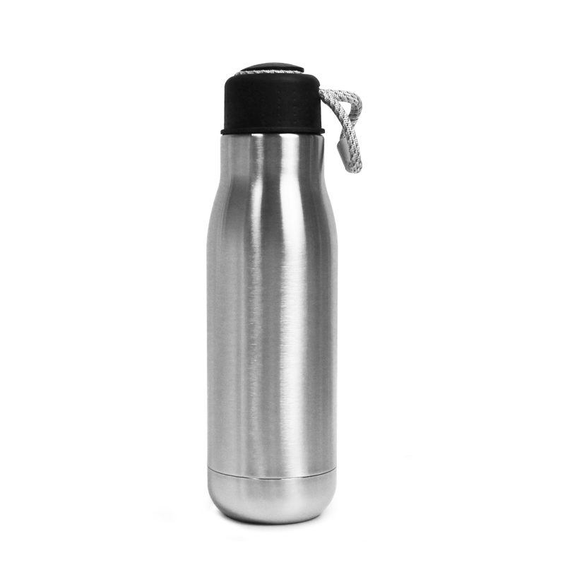 Fashion double wall insulated water bottle with handle lid