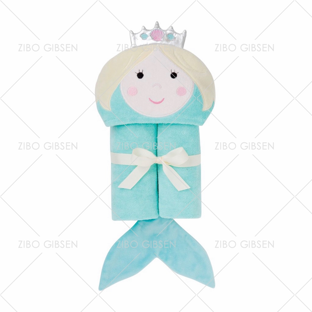 100% terry cotton animal design baby bath hooded towel