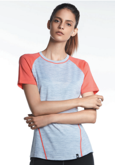 Merino wool Lady Short Sleeve Round Neck Top/ Merino / Wool / Wool baselayer