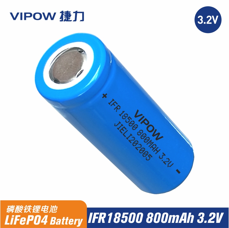 3.2V LiFePO4 18500 800mAh
