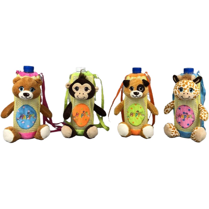 Animal shaped portable case for bottle water, 4 asst