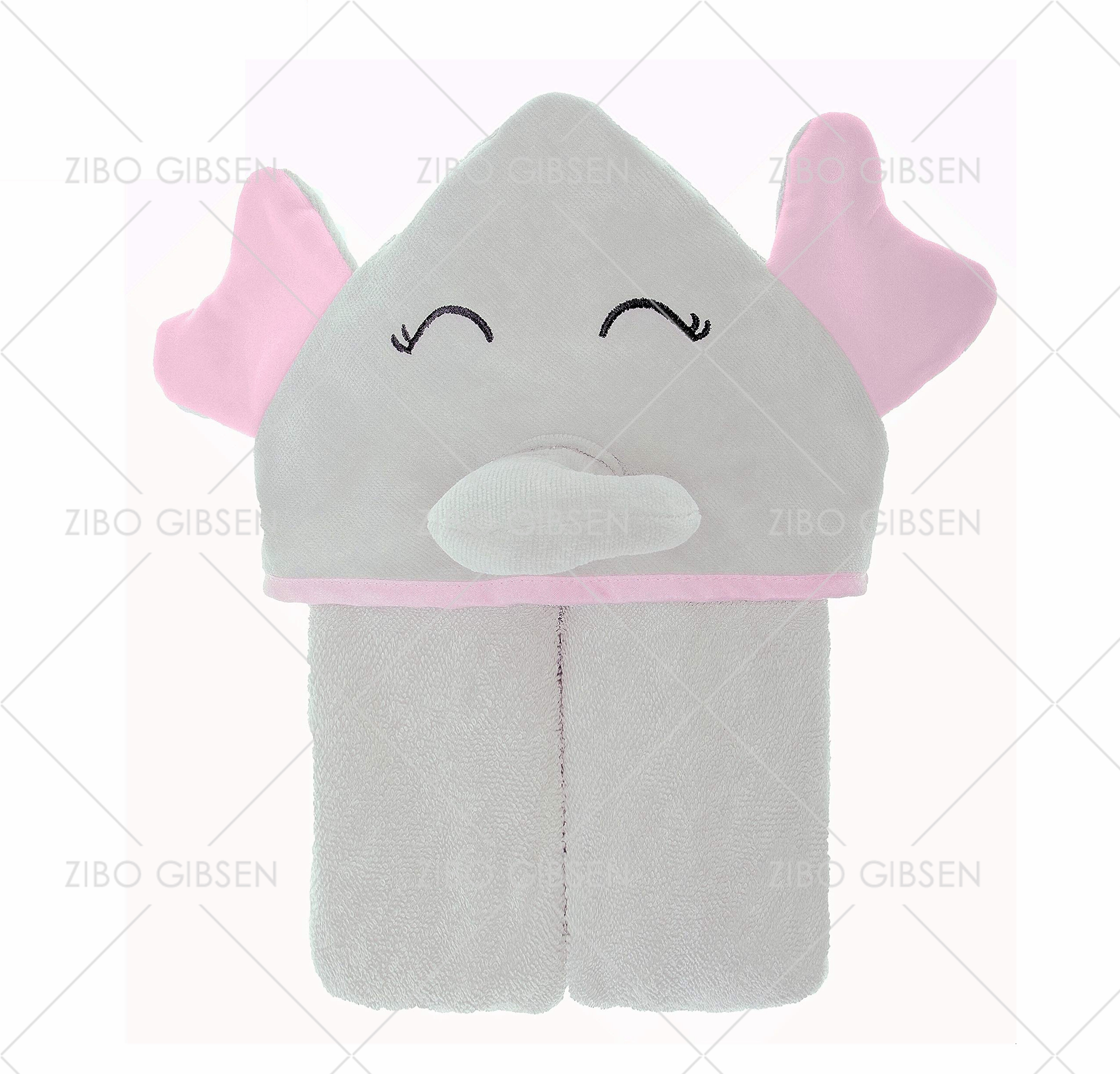 100% terry cotton animal design baby bath hooded towel