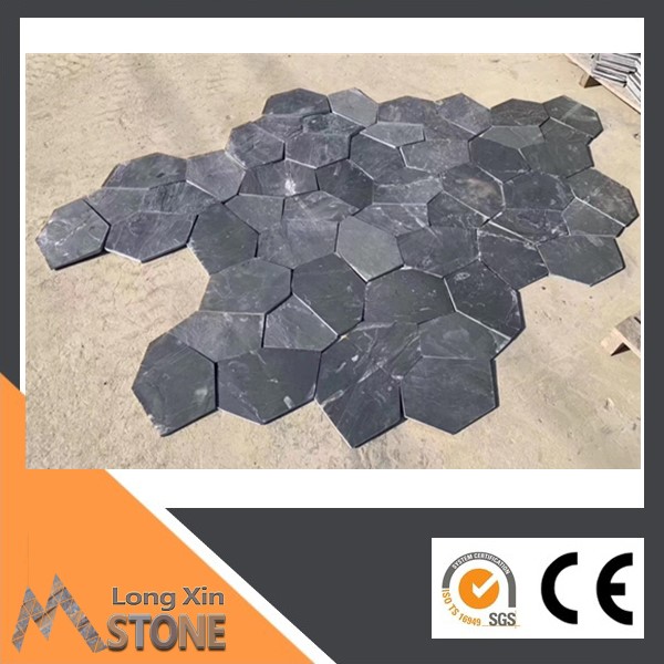 Natural irregular black slate random pavers