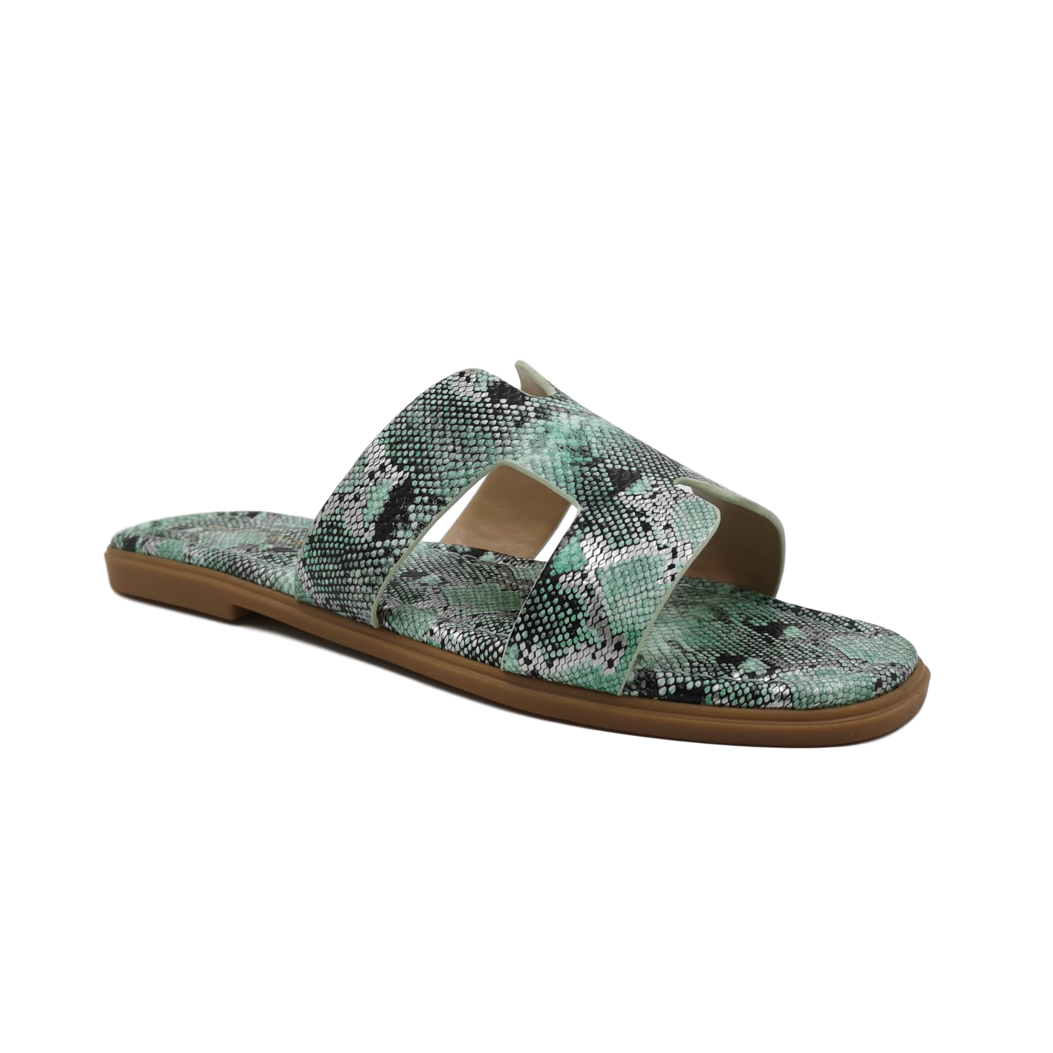 new hot snake printing ladies flat sandals