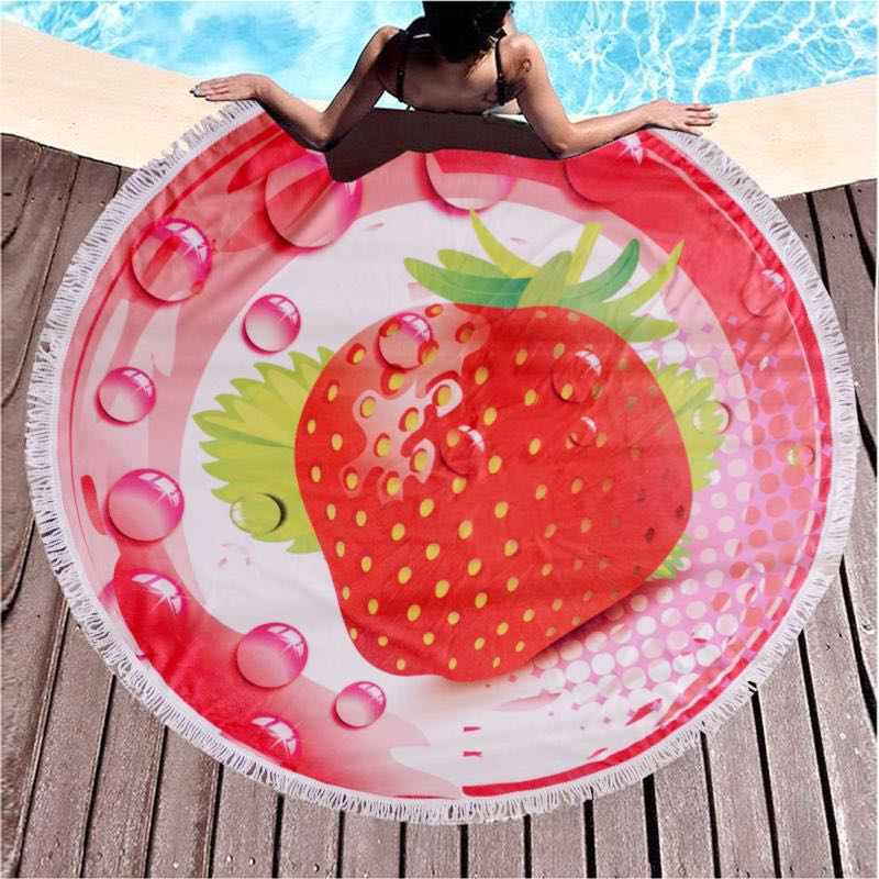 100% polyester round shape digital printed beach towel