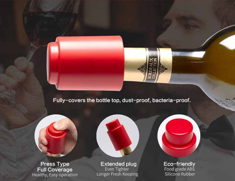 Press type Vacuum Wine Stopper (size L)