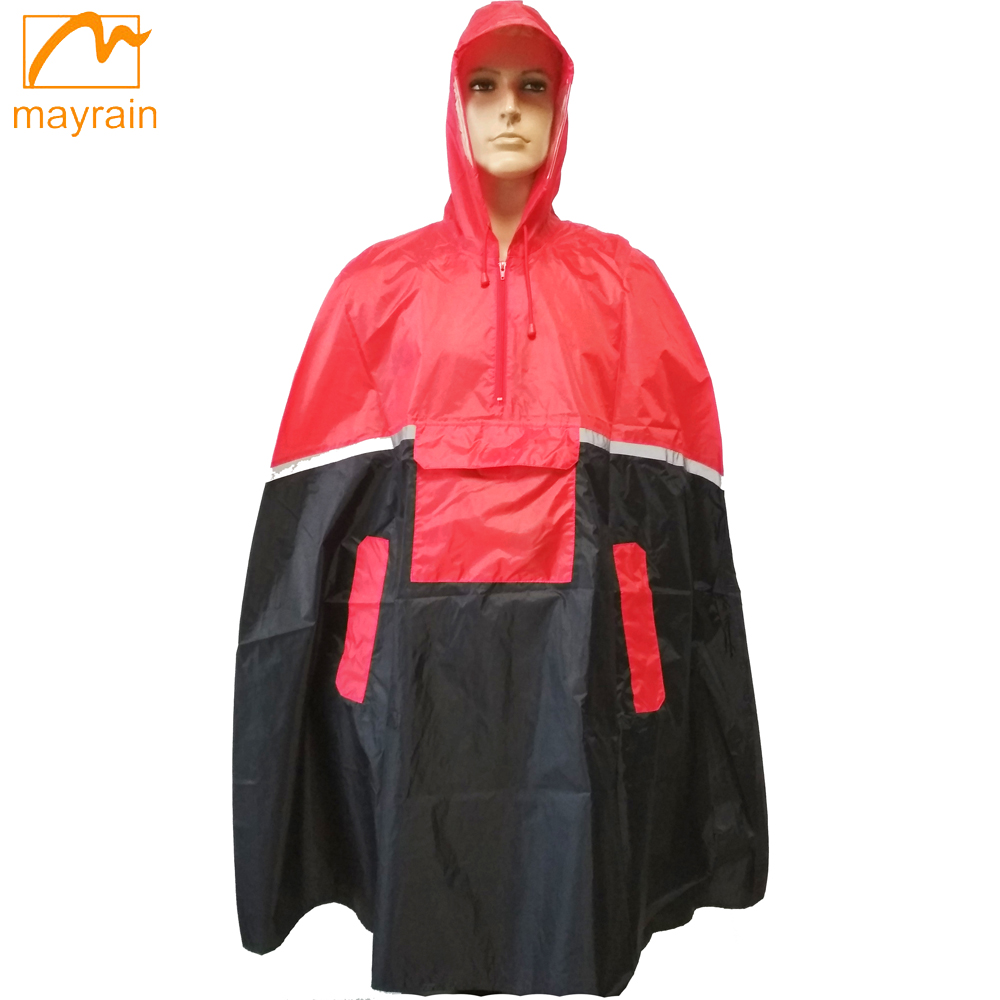 210T NYLON Ridding waterproof wind proof plus size packable rain poncho