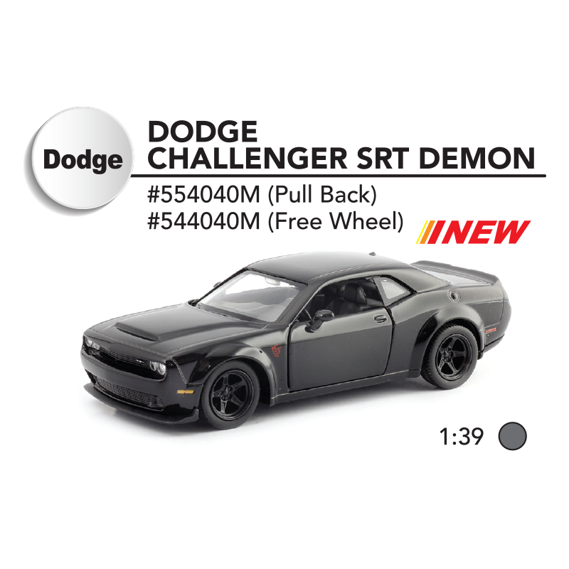 1:32 (Matte Black) - Dodge Challenger SRT Demon 2018