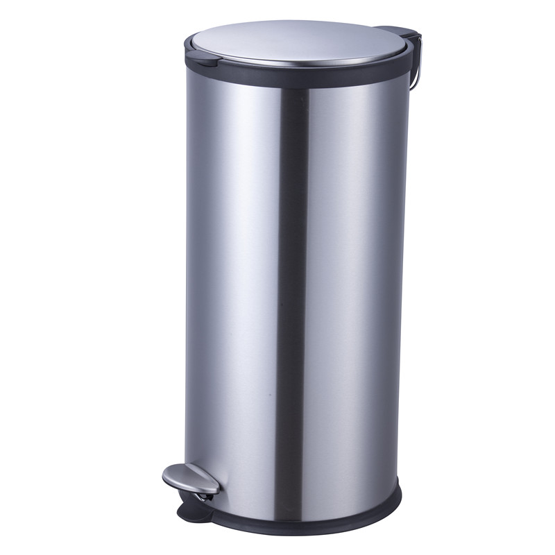 Stainless steel pedal bin with lid