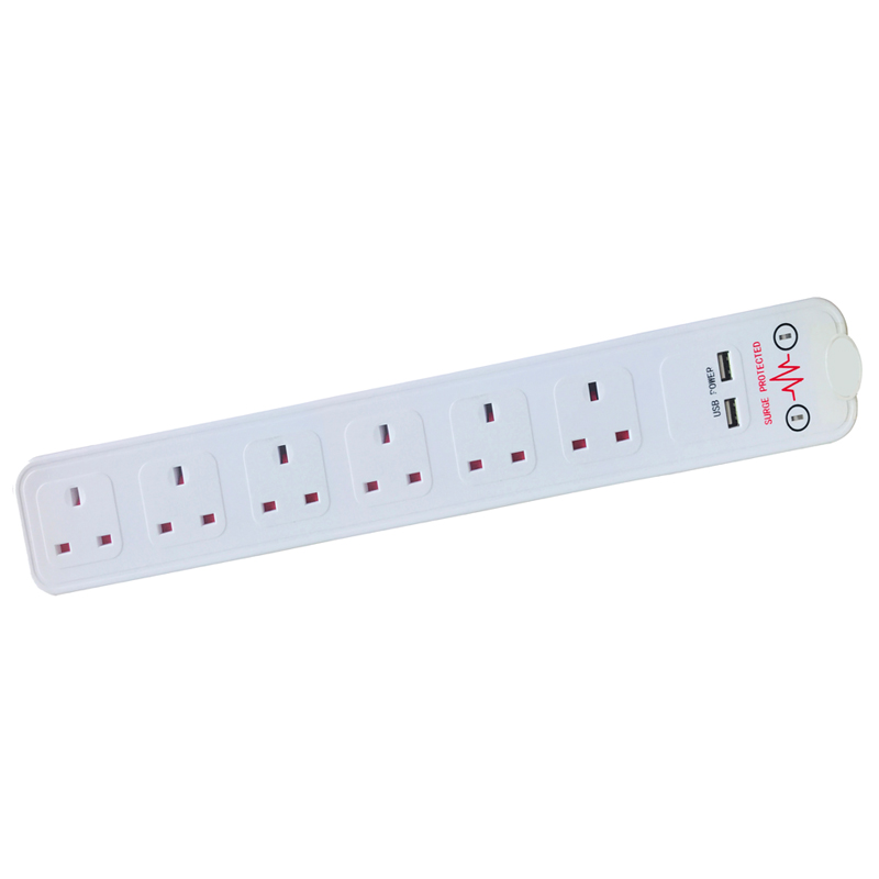 6way BS extension with surge and usb charger