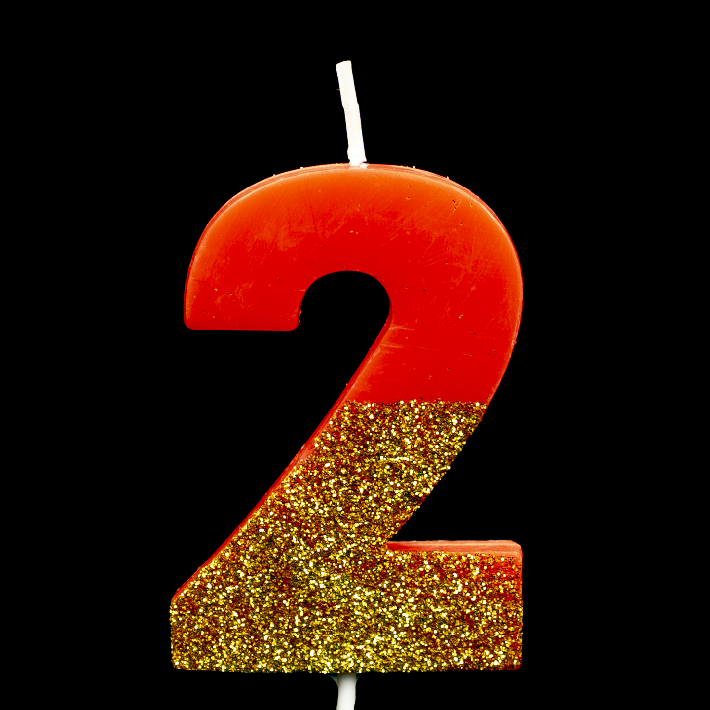 colorful number candle birthday candles with gold glitter Party Candle