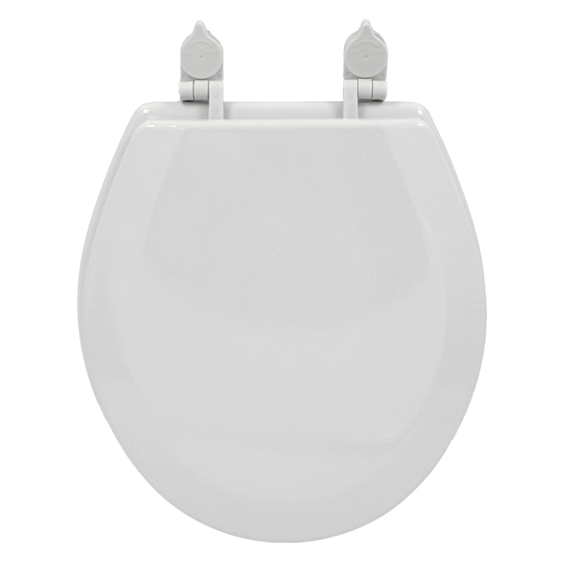 17 inch White Beveled molded wood toilet seat- --easy off