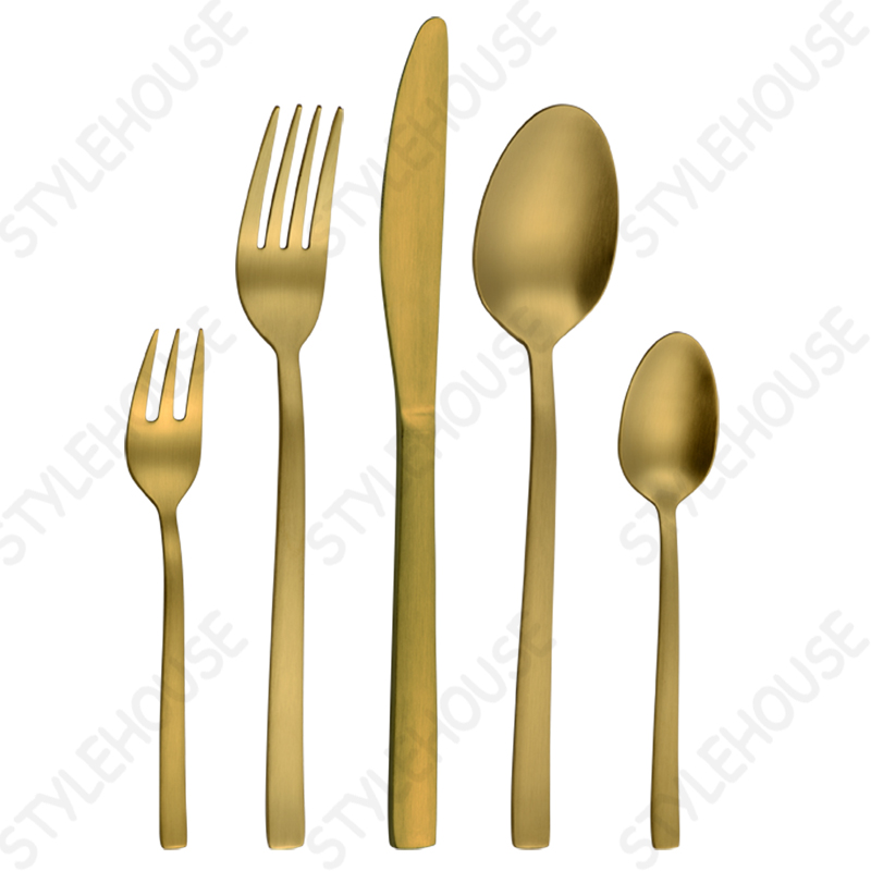 Stainless steel cutlery in gold color - PVD coating