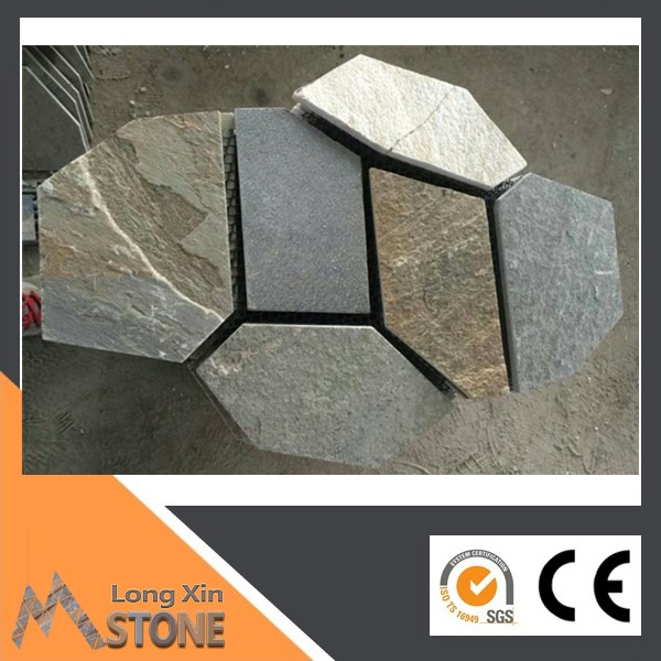 Natural beige slate net paste random floor pavers
